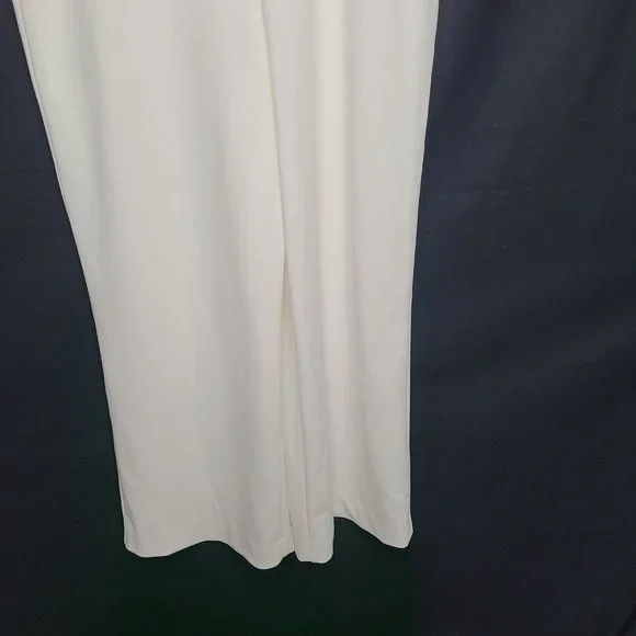 Adrianna Papell Womens Jumpsuit Size 14 Crew Neck Sleeveless Keyhole Back Crepe - Picture 4 of 13